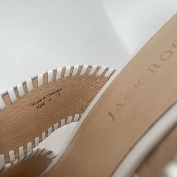 NEW JACK ROGERS Sandals Size 10 Jackie Mid Wedge White Leather Prep Summer NWOT - Picture 9 of 15